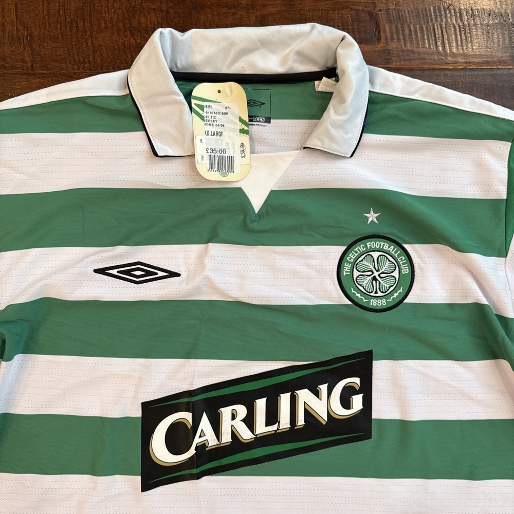 Vintage Authentic Celtic Carling Football Club Jersey 2004/05 Umbro Men XL NWT - Picture 2 of 10